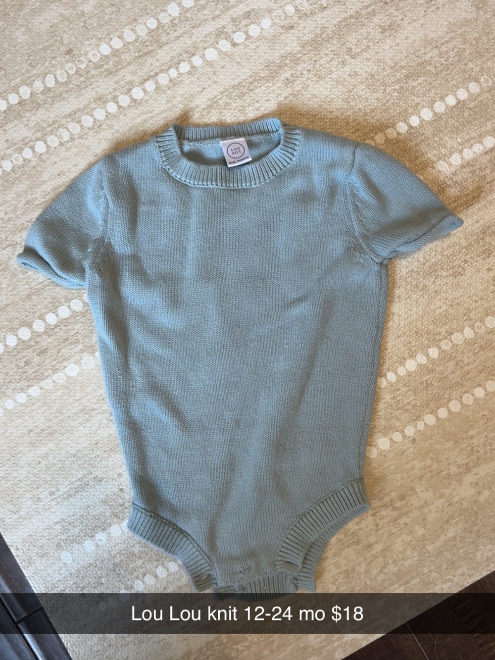 Lou Lou & Company Light Blue Knit Short-Sleeve One-Piece